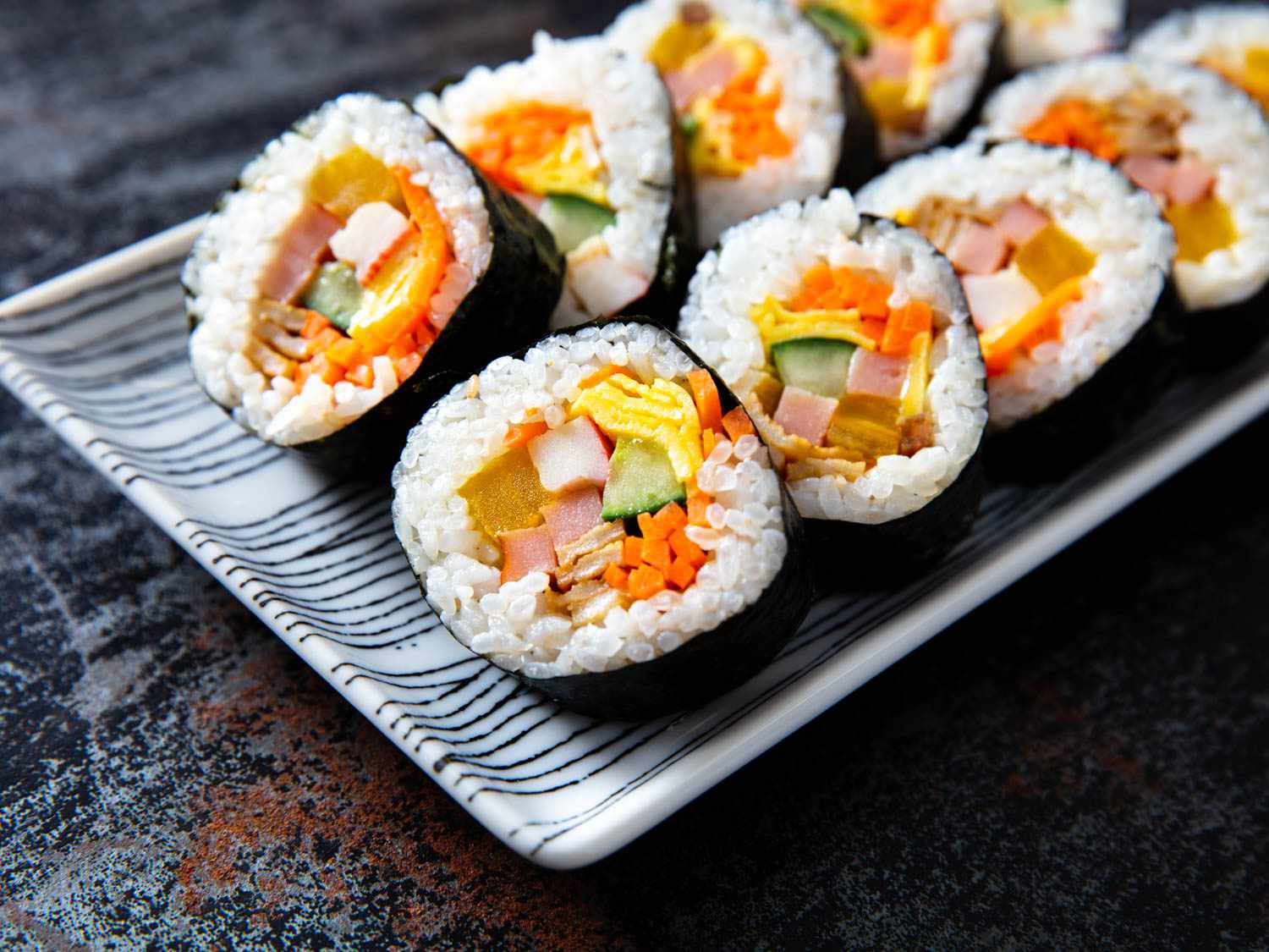 Korean kimbap rolls